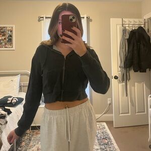 Brandy Cropped Zip Up Hoodie